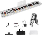 Cossain 88 Key Digital Piano with Lighted Keys, Folding Piano Keyboard [Full Size/Semi-Weighted] Portable Piano w/Piano Bag, [Bluetooth & MIDI] Electric Piano Keyboard for Beginners, Teens, Adult