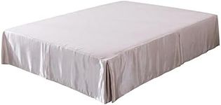 Tache Satin Silky Lustrous Sweet Victorian Royal Glam Platform Tailored Dust Ruffle Bed Skirt - Beige - California King