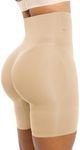 SHAPELLX Fajas Colombianas Moldeadoras Shapewear for Women Tummy Control Butt Lifting Shorts Faja Body Shaper Beige XL
