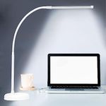 CIVHOM LED Desk Lamp, Swing Arm Architect Task Lamp with Long Flexible Gooseneck, Heavy Base, 3 Color Modes, 10 Brightness Levels, and USB Adapter, Desk Light for Home/Office/Drafting/Reading