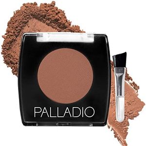 Palladio Brow Powder for Eyebrows, Soft and Natural Eyebrow Powder with Jojoba Oil & Shea Butter, Helps Enhance & Define Brows, Compact Size for Purse or Travel, Includes Applicator Brush, Auburn