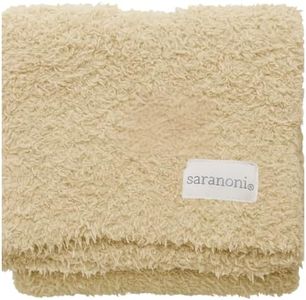 SARANONI Bamboni Luxury Baby Blanket | Cozy & Soft Plush Receiving Blankets | Perfect for Girls & Infant Baby Boy Blankets | Ivory - 30” x 40”