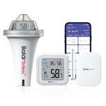 Smart Pool Thermometer with Smart Gateway, Digital Swimming Pool Thermometer Temperature Monitor Waterproof, Remote App Notification Alert for Ice Bath Tub, Fishbowl, Pond,Hot Tub