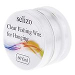 Fishing Wire, Selizo 3 Rolls Clear Fishing Line Jewelry String Invisible Nylon Thread Cord for Hanging Decorations, Beading and Crafts (3 Sizes, 60 Yards per Roll)