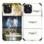 Personalized Custom Phone Case for iPhone 16 15 14 13 12 11 Pro Max Mini XR X Xs Max 6 7 8 Plus se 2,Customized Multiple Photo/Photos iPhone Case for Friends Family Birthday Gifts