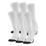 Under Armour U678-170-Shoe Size: Mens 12-16 Adult Performance Tech Crew Socks (6 Pairs), White
