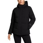 Eddie Bauer Women's Essential Down Hooded Jacket, Black, Large