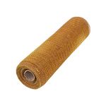 ITIsparkle 25cm x 9.1m Deco Poly Mesh Ribbon - Gold, 100% Polyester, Satin Fabric Type, Ideal for Wedding Decorative Craft Projects