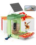 Bilantan BirdHi Ultra- Smart Bird Feeder with Camera Solar Powered, Lifetime Free AI Bird Feeder Camera with Hummingbird Nectar Tray, Hummingbird Feeder with Camera for Close-Up Bird Watching