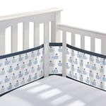 BreathableBaby | Breathable Mesh Printed Crib Liner | Doctor Endorsed | Helps Prevent Arms and Legs from Getting Stuck Between Crib Slats | Independently Tested for Safety | Little Whale Navy