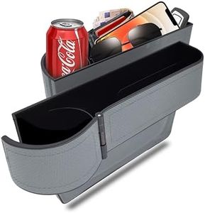 BAILISI Car seat gap filler organizer, 2 Pack multifunctional car seat organizer, car console side storage box can Holders phone, sunglasses, car keys, change(Gray)