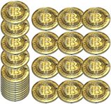 Bitcoin Gold Coins Party Favor Pack (72 Pcs) Plastic. Double-Sided. BTC Logo Crypto Token Blockchain Cryptocurrency Souvenir Gift