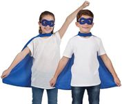 Wicked Costumes Kids Unisex Super Hero Cape & Mask Fancy Dress Costume - Blue (One Size 6-10 Years)