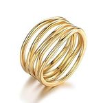 Barzel Gold Statement Trendy Cocktail Ring 18K Gold Plated Statement Ring For Women – (Gold, 8)