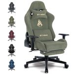 Symino Gaming Chair, Computer Chair with Footrest, Headrest and Lumbar Support, Ergonomic PC Chair, Height Adjustable Rotating Task Chairs, Green