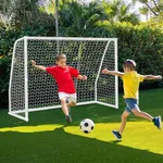 8×6FT Soccer Goals Net for Backyard,FRUITEAM Kids Adult Soccer Practice Equipment, Soccer Goal with Net and Frame