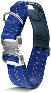 Black Rhino - Tactical Dog Collar Ultra-Soft Neoprene Padded Dog Collars for Medium, Large, XL Dogs | Heavy Duty Metal Buckle | Padded Handle for Dog Training (Large, Blue)