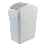 Bringer 4.5 Gallon Kitchen Garbage Can with Swing Lid, Plastic Swing Top Trash Can, Gray