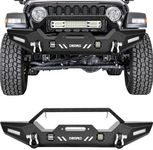 OEDRO Front Bumper Compatible with 2018-2024 Jeep Wrangler JL/JLU, 20-24 Gladiator, Rock Crawler Bumper with Winch Plate Mounting & 4 x LED Lights