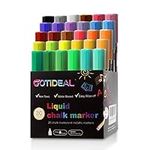 GOTIDEAL Liquid Chalk Markers, 30 colors Premium Window Chalkboard Neon Pens, Including 4 Metallic Colors, Painting and Drawing for Kids and Adults, Bistro & Restaurant, Wet Erase - Reversible Tip