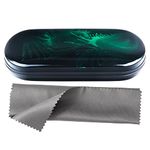 Vemiss Hard Shell Eyeglasses Case Lightweight Portable Case for Women,Men, A-green, Medium