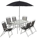 8 Piece Garden Furniture Patio Set inc. 6 x Chairs, Table and Parasol