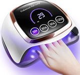 Gel UV LED Nail Lamp, 168W UV LED Nail Dryer for Gel Polish with 4 Timer Settings, Auto Sensor and LCD Touch Screen, Professional Gel Polish Light Curing Lamp for Salon and Home Use