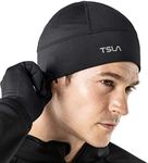 TSLA Men and Women Thermal Fleece Lined Skull Cap, Winter Ski Cycling Cap Under Helmet Liner, Cold Weather Running Beanie Hat, YZC01-BLK FREE