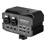 XLR Audio Mixer, Comica CVM-AX3 DSLR Preamp with Real-time Monitoring, Dual XLR/3.5mm/6.35mm Port Camera Mixer for Canon Nikon Sony Panasonic DSLR Camera Camcorder