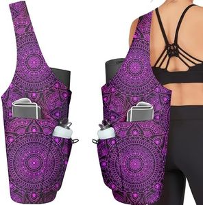Adalore Yoga Bag for Women, Large Yoga Mat Bag Tote Carrier with Wet Dry Pocket, Water Bottle Holder & Adjustable Strap, Fits 1/2" Thick Yoga Mat for Gym, Pilates, Travel, Work