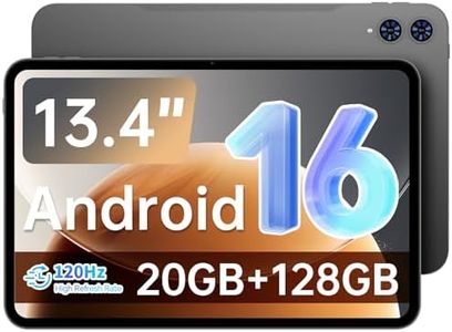 TECLAST Android 16 T65 13.4 inch Large Tablet, 20GB+128GB,120Hz 1920x1200 IPS Display,2.2Ghz Octa-Core Processor,10H 8000mAh Battery, 2.4GHz+5GHz WiFi,4G LTE,GPS, 3.5mm Headphone Jack for Music Lovers