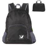 3BirdsHike Packable Backpack - Lightweight Waterproof Small Foldable Hiking Backpack for Versatile Usage(Black)