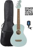 Fender Avalon Tenor Ukulele - Daphne Blue Bundle with Gig Bag, Tuner, and Austin Bazaar Instructional Video