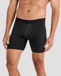 Terramar Men's Wind Boxer Brief (Black, Medium)