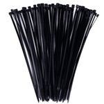 Cable Ties Black, 100 Pack Zip Ties 10 inch UV Resistant, 250mm x 3.6mm Tensile Strength 40lbs, Nylon Plastic Self Locking Large Heavy Duty Cable Wrap for Tidy Wires Home Workshop and Garden