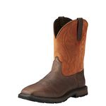 Ariat Groundbreaker Wide Square Steel Toe Work Boots - Men's Safety Toe Leather Work Boot, Brown/Ember, 10.5 Wide