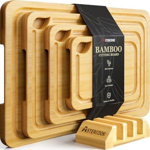 Astercook Nature Bamboo Cutting Boards for Kitchen