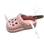 INDKOPVA Creative Clogs Ceramic Cigarette Ashtray, Cute Tabletop Portable Smokeless Smoking AshTray for Home Indoor Outside Patio Office Cool Cigar Ashtray Handmade Gift for Men Women (Pink)