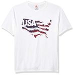 Hanes Men's Graphic T-Shirt - Americana Collection, White USA Flag, Medium