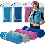 SYOURSELF [4 Packs] Cooling Towel for Instant Cooling,Soft Breathable Cooling Towels for Hot Weather, Cooling Towels for Neck and Face,Cool Towel for Gym Workout Travel Sports Yoga Fitness (40 * 12)