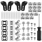 61pcs Football Helmet Repair Kit, Including R-Shape Football Visor Clips, J Clips, Chin Strap Adapter, Helmet Buckle, Screw kit, Gasket, Screwdriver Hockey Helmet Rugby Baseball Replacement Parts