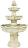 Sunnydaze 51-Inch Electric Water Fountain - Outdoor Water Feature - 3-Tier Outdoor Fountain with Pineapple Top - White