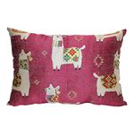 Brentwood Originals 7744 Llama Drama Pillow, 14" x 20", Pink