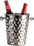 Ice Bucket, Ice Bucket with Ice Tongs 5L Large Capacity Stainless Steel Ice Bucket Metal Champagne Cooler for Weddings, Summer Patio Supplies Creative ice Bucket Silver, Perfect for BBQs Parties Bar