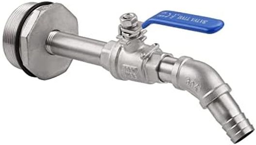 Wantmatch 2" Drum Faucet Stainless Steel Barrel Faucet with EPDM Gasket and Tape for 55 Gallon Drum,3/4" Outlet