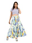 OTABU | Effortlessly and Beautiful Floral | Floral Pleated Maxi Skirts for Women | Perfect Long Skirts Elastic Waist