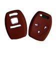 CLOUDSALE ; Your Store. Your Place Silicone Remote Key Cover Compatible with H with Honda Accord City Civic Jazz amaz CRV BRV 3 Button Key (Brown, Pack of 1)