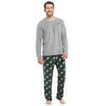 Strong Souls Mens Luxury 2 Piece Long Pyjamas Pjs Green Stag XXLarge