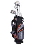 Tour Edge HL-J Junior Complete Golf Set with Bag (Left Hand, Graphite, 1 Putter, 2 Irons, 1 Hybrid, 1 Wood, 5-8 YRS) Orange