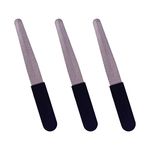 Metal Nail File (3 Pack), Heavy Duty Nail Files for Natural Nails Stainless Steel Diamond Fingernail Files with Non Slip Handle, Sapphire Grit Sword Finger Nail Filers Black